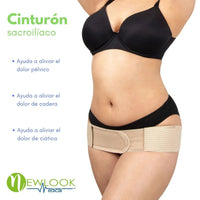 NEWLOOK - Cinturón Sacroilíaco y Apoyo de Cadera | Alivio de Dolor Pélvico, Ciática y Cadera. Modelo 807 - Fajasymas