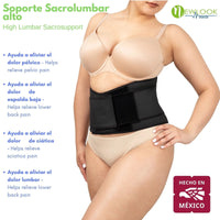 NEWLOOK MEDICAL Soporte Sacro Lumbar Alto - Alta Compresión – Ajustable - 4 Varillas flexibles - Fajasymas