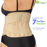 NEWLOOK MEDICAL Soporte Sacro Lumbar con Doble Ajuste - Alta Compresión - 7 Varillas flexibles. Modelo 855 - Fajasymas