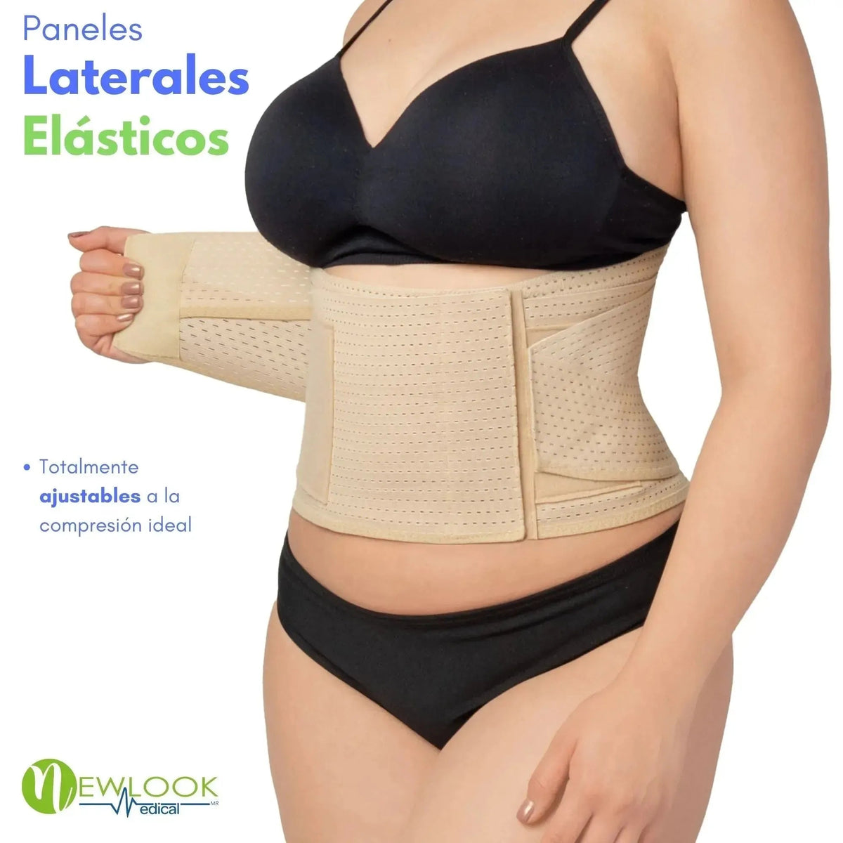 NEWLOOK MEDICAL Soporte Sacro Lumbar con Doble Ajuste - Alta Compresión - 7 Varillas flexibles. Modelo 855 - Fajasymas