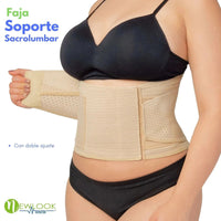 NEWLOOK MEDICAL Soporte Sacro Lumbar con Doble Ajuste - Alta Compresión - 7 Varillas flexibles. Modelo 855 - Fajasymas